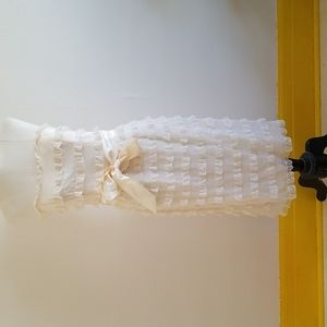 BETSEY JOHNSON cream silk and lace strapless dress